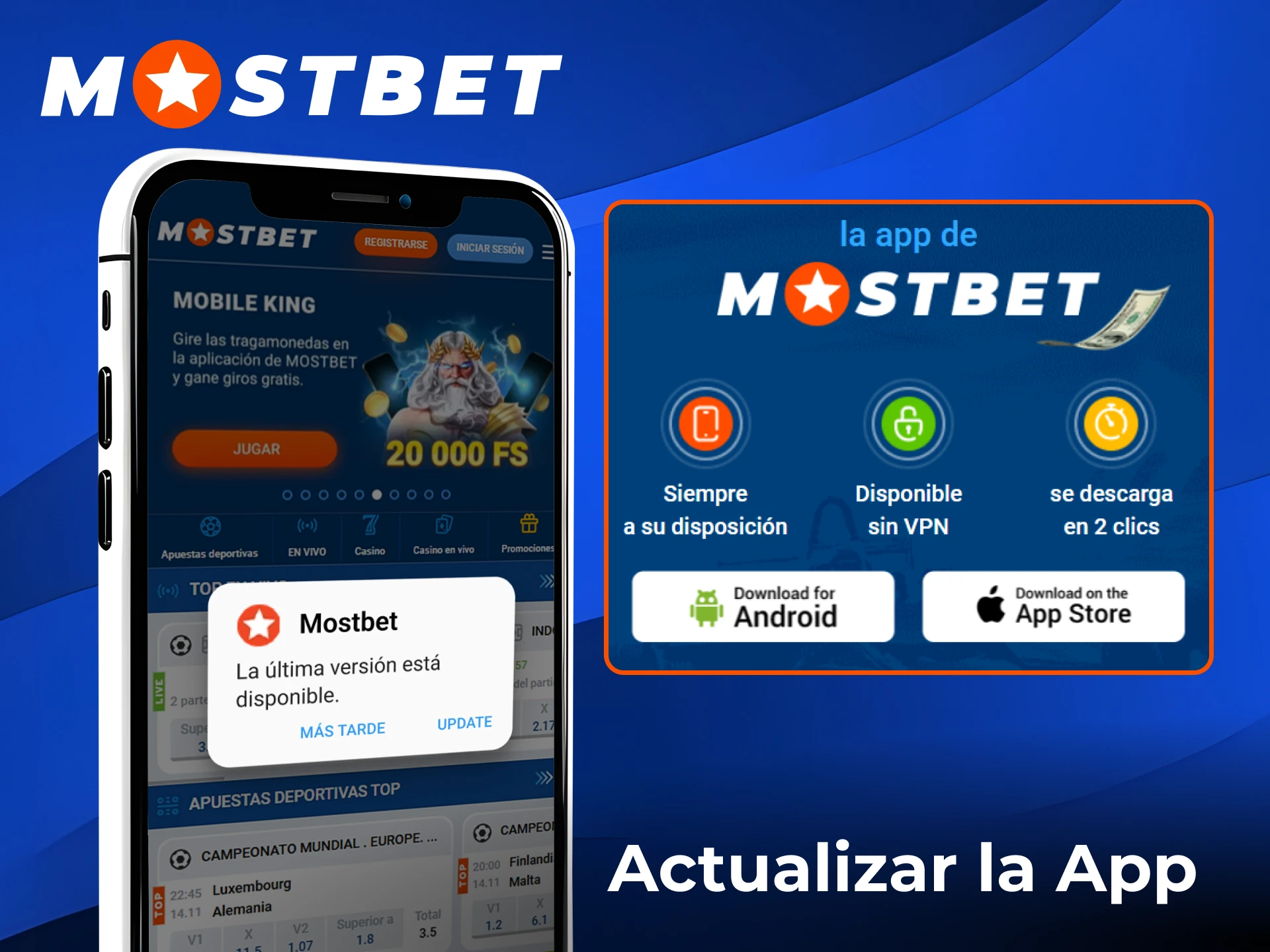 Instala la nueva versión de la app de Mostbet.