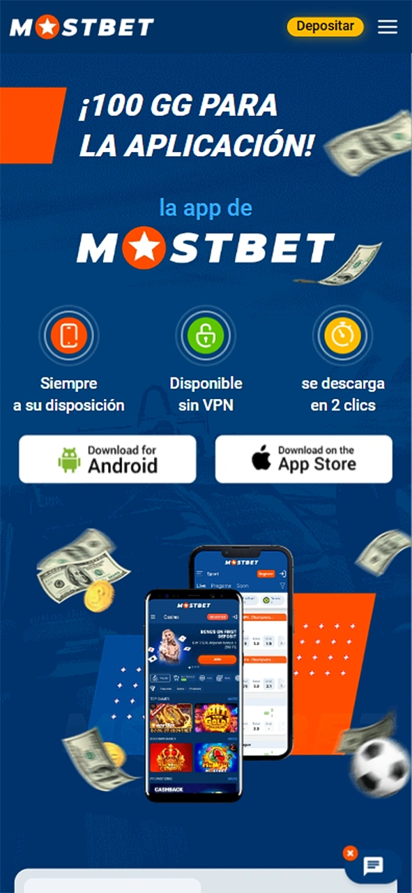 Ve a la página de descarga de la aplicación Mostbet para Android.