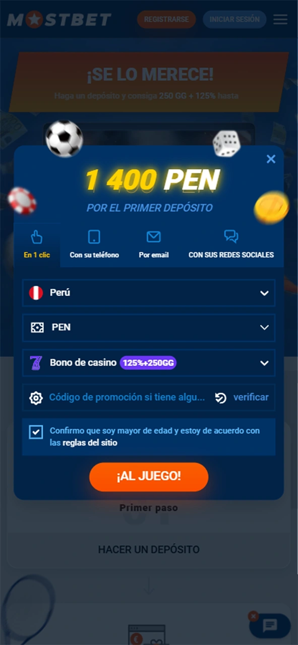 Cómo registrarse en la app de Mostbet.