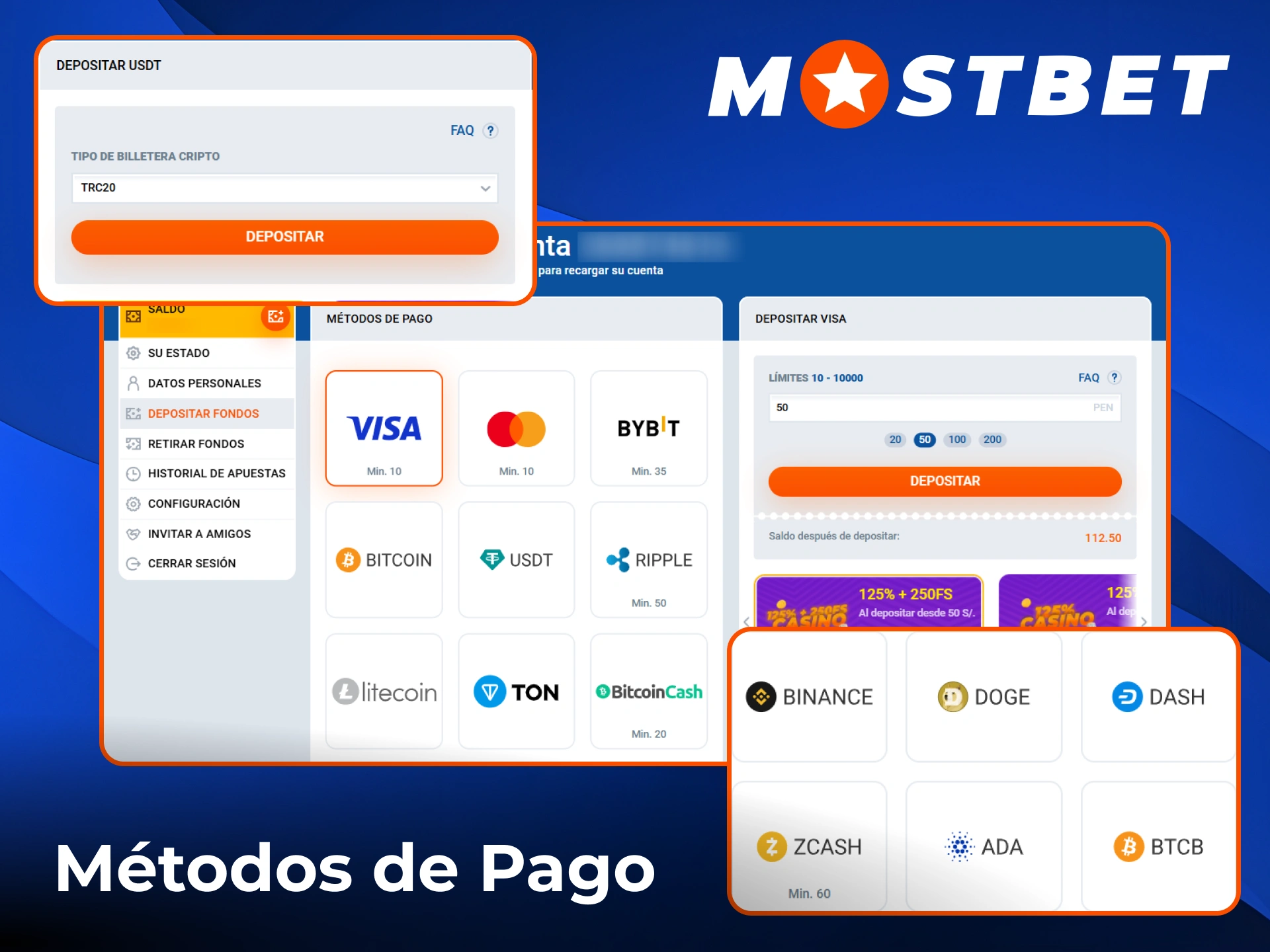 Cómo hacer un depósito para Mostbet.