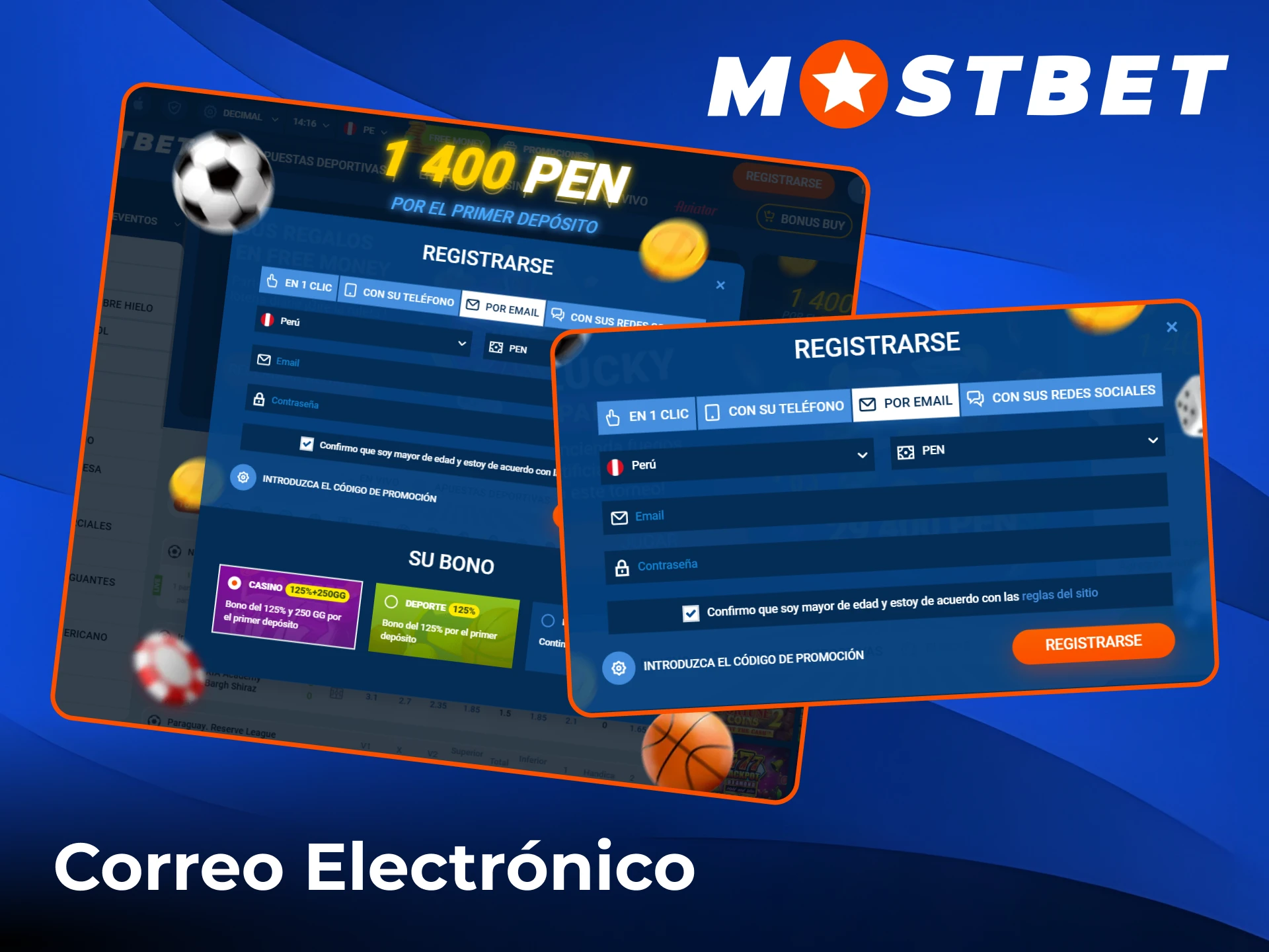Utiliza tu correo electrónico para registrarte fácilmente en Mostbet.