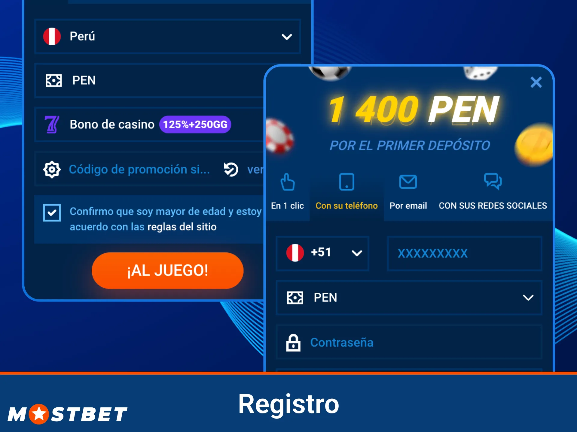 Regístrate ahora y gana en Mostbet.