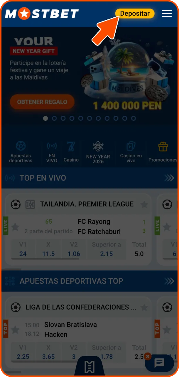 Realiza un depósito en tu primera apuesta ganadora en Mostbet.