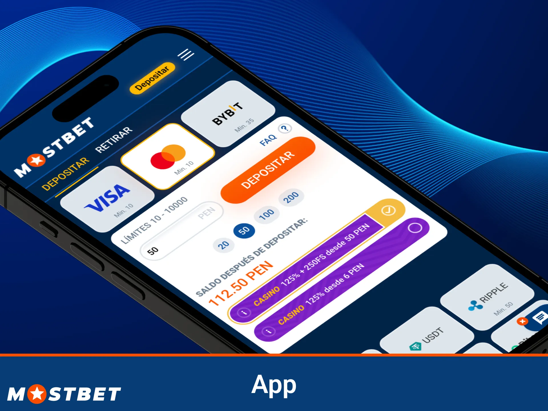 Realiza un depósito en la aplicación y realiza apuestas ganadoras con Mostbet.