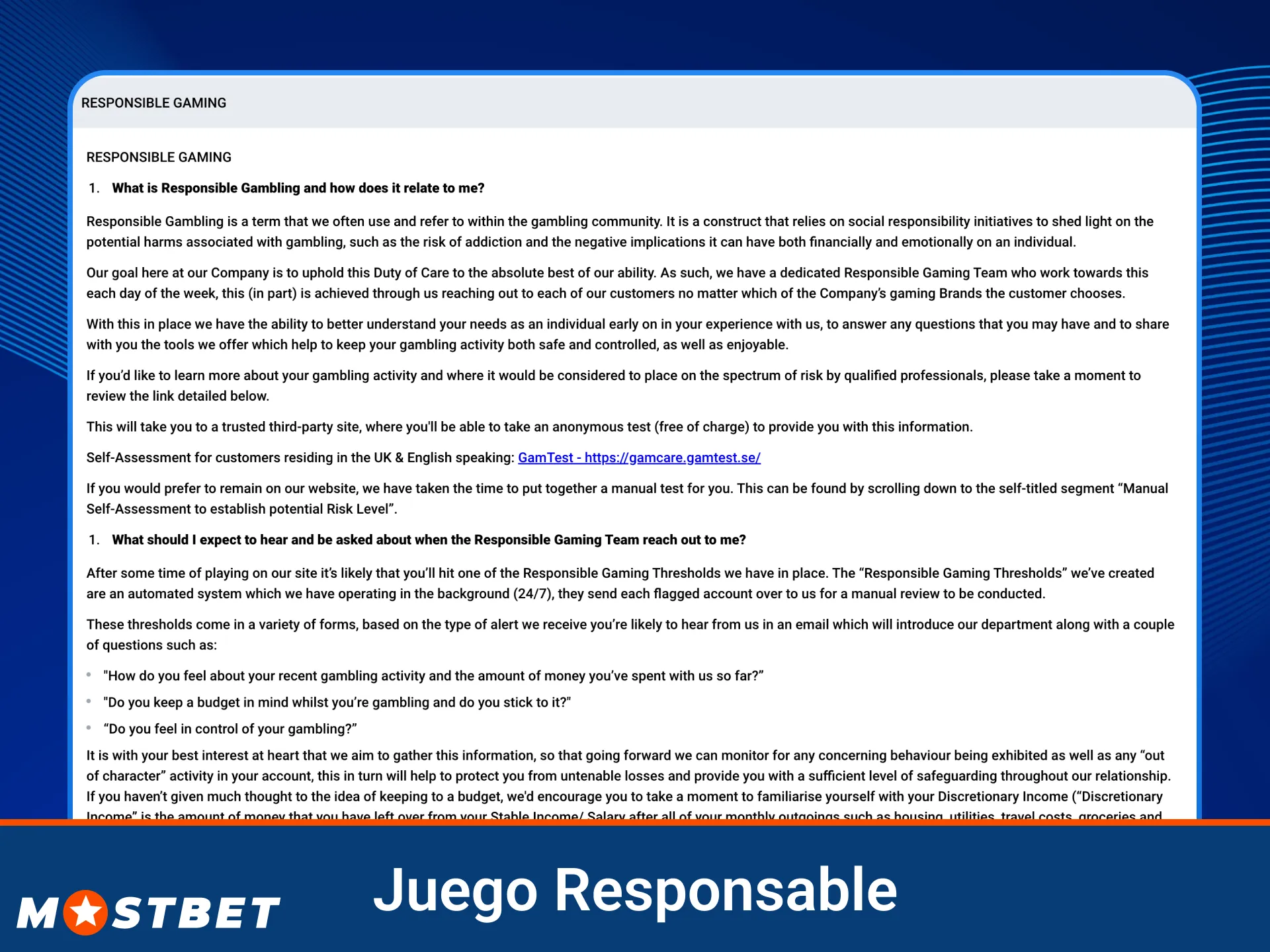 Realiza tus apuestas y gira las tragamonedas de forma responsable con Mostbet.