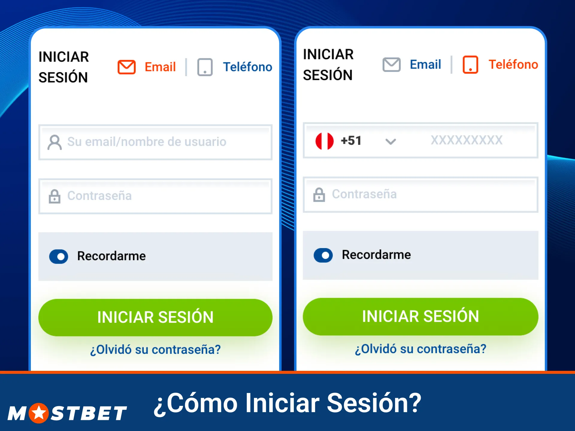 Inicie sesión en su cuenta y realice apuestas en Mostbet.