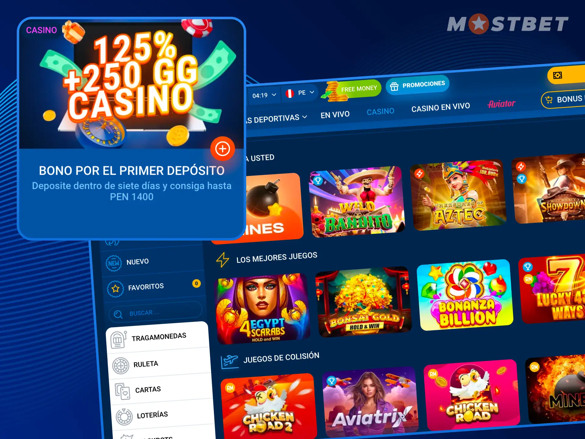 El casino en línea Mostbet ofrece a los jugadores un bono de bienvenida.