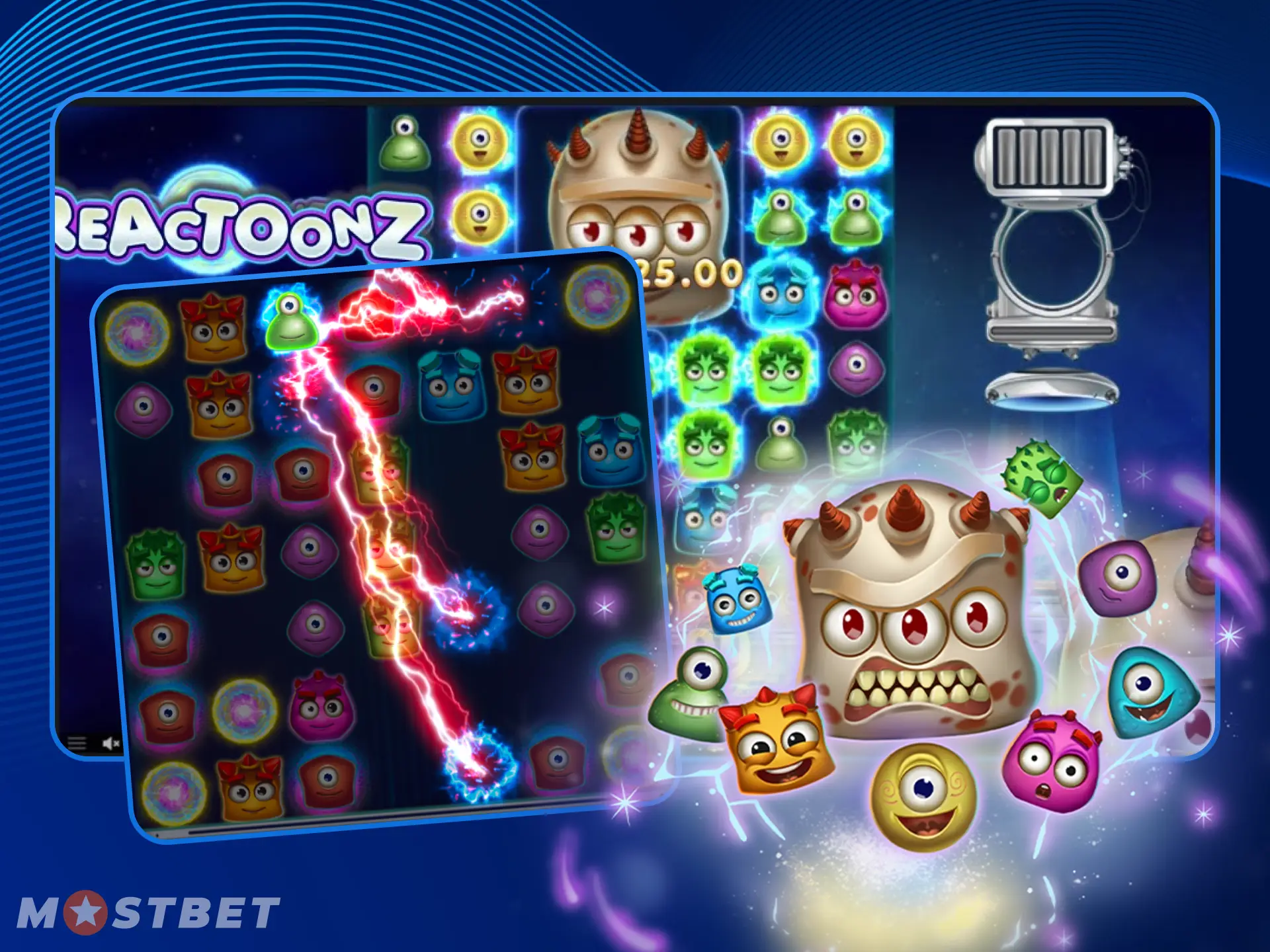Gargantoon puede aparecer en el juego Reactoonz en el casino en línea Mostbet.