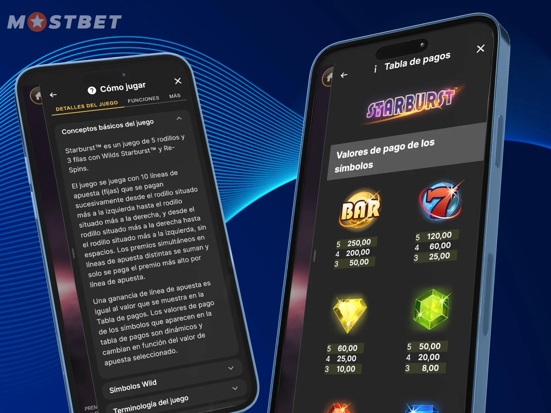 Los jugadores pueden jugar Starburst en el casino en línea Mostbet en sus teléfonos.