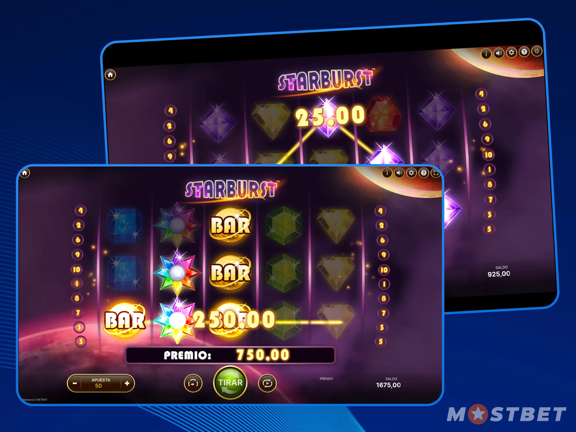 Jugar a Starburst en el casino en línea Mostbet implica elegir tu propia estrategia ganadora.